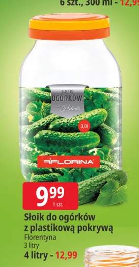Słoik do ogórków z plastikową pokrywą Florentyna 3 l