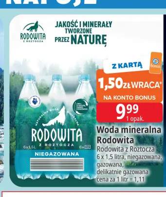 Woda mineralna Rodowita z Roztocza niegazowana 6-pak +2 warianty