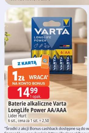 Baterie alkaliczne Varta LongLife Power AA +1 wariant