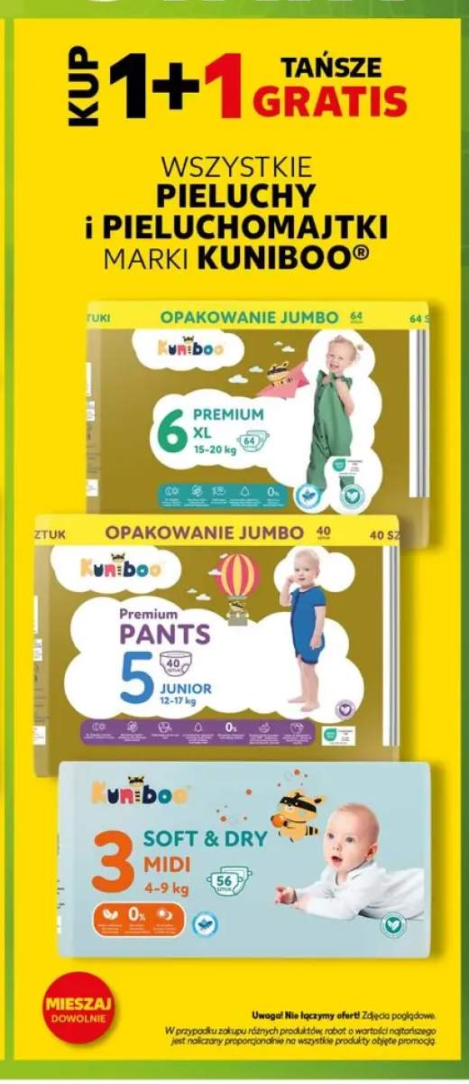 Pieluchy Kuniboo Premium 6 XL +2 warianty