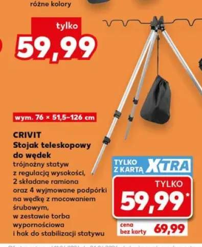 Stojak teleskopowy do wędek Crivit