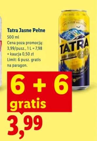 Piwo Tatra Jasne Pełne