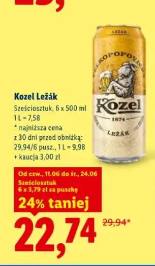 Piwo Kozel Ležák 6-pak