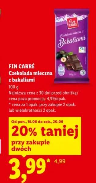 Czekolada mleczna z bakaliami Fin Carré