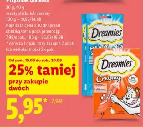 Przysmak dla kota Dreamies Meaty Sticks +1 wariant