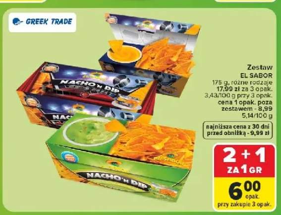 Zestaw przekąsek Nacho'n Dip z sosem serowym El Sabor +1 wariant