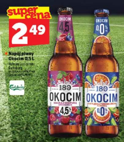 Napój piwny Okocim Malina z borówką amerykańską +1 wariant