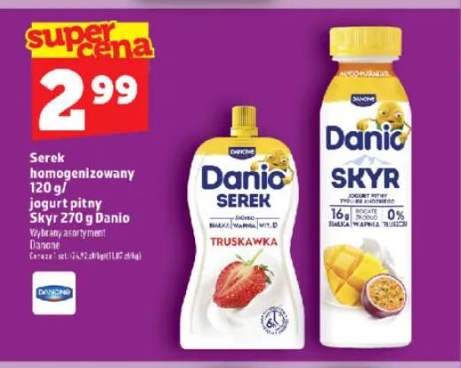 Serek homogenizowany Danio truskawkowy +1 wariant