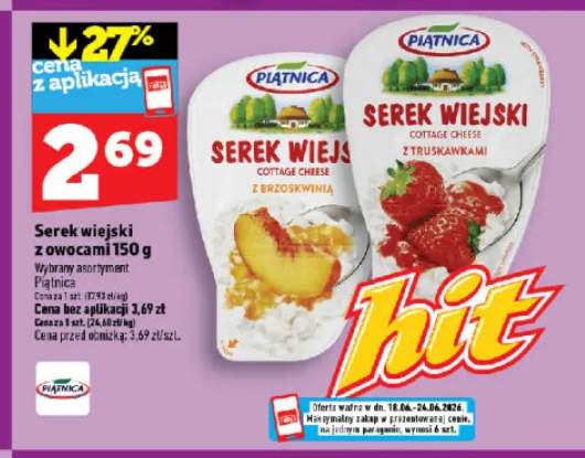 Serek wiejski z owocami Piątnica z brzoskwinią +1 wariant