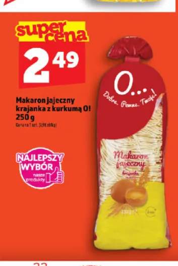 Makaron jajeczny krajanka z kurkumą O!