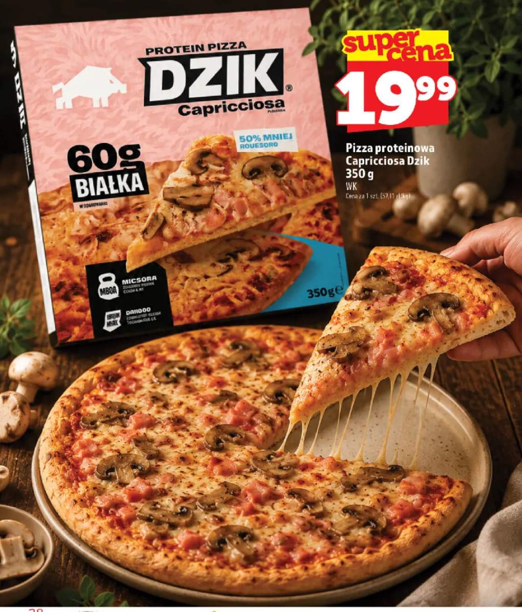 Pizza proteinowa Capricciosa Dzik