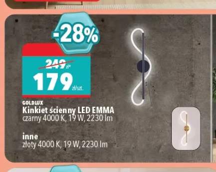 Kinkiet ścienny LED Goldlux Emma czarny +1 wariant