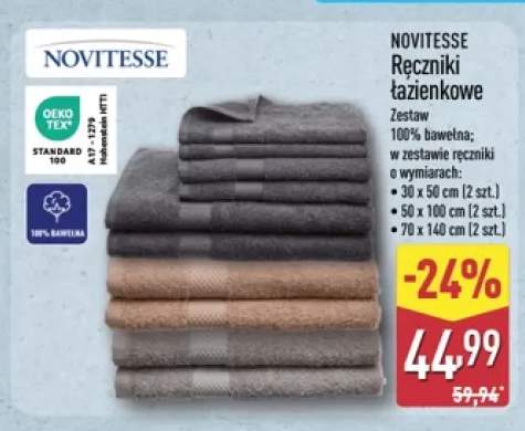 Ręczniki łazienkowe Novitesse