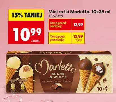 Mini rożki Marletto Black & White 10-pak 25 ml