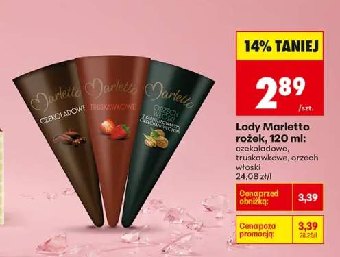 Lody rożek czekoladowe Marletto 120 ml +2 warianty