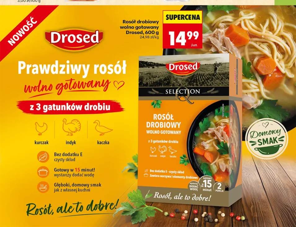Rosół drobiowy wolno gotowany Drosed