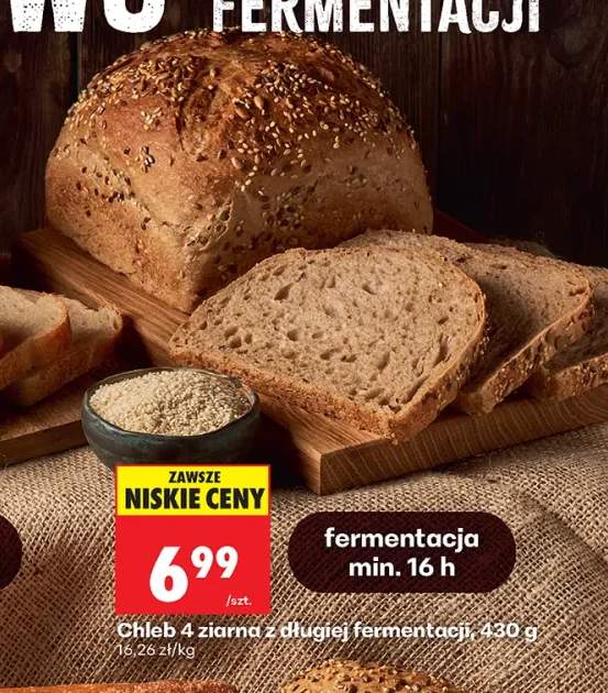 Chleb 4 ziarna z długiej fermentacji
