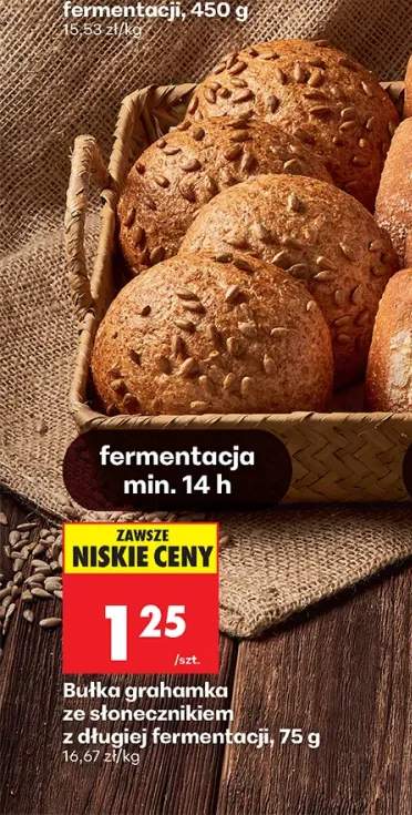 Bułka grahamka ze słonecznikiem z długiej fermentacji