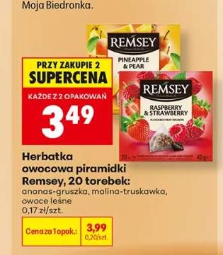 Herbatka owocowa piramidki Remsey malina-truskawka +2 warianty