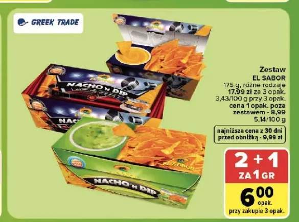 Zestaw Nacho'n Dip serowy El Sabor +1 wariant