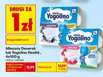 Deserek mleczny Nestlé Yogolino Jagoda 4-pak 100 g +1 wariant