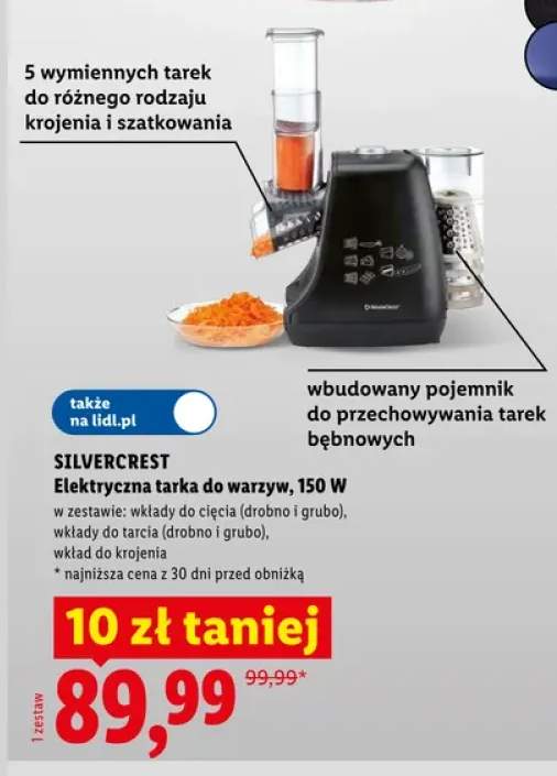 Elektryczna tarka do warzyw Silvercrest 150W