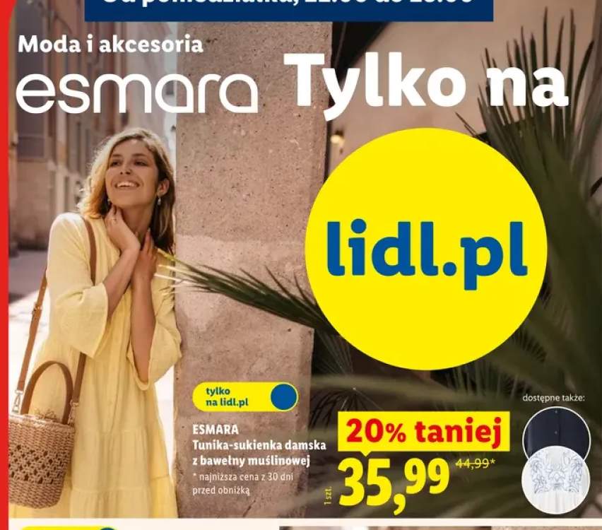Tunika-sukienka damska z bawełny muślinowej Esmara