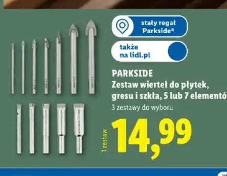 Zestaw wierteł do płytek gresu i szkła Parkside 5 elementów