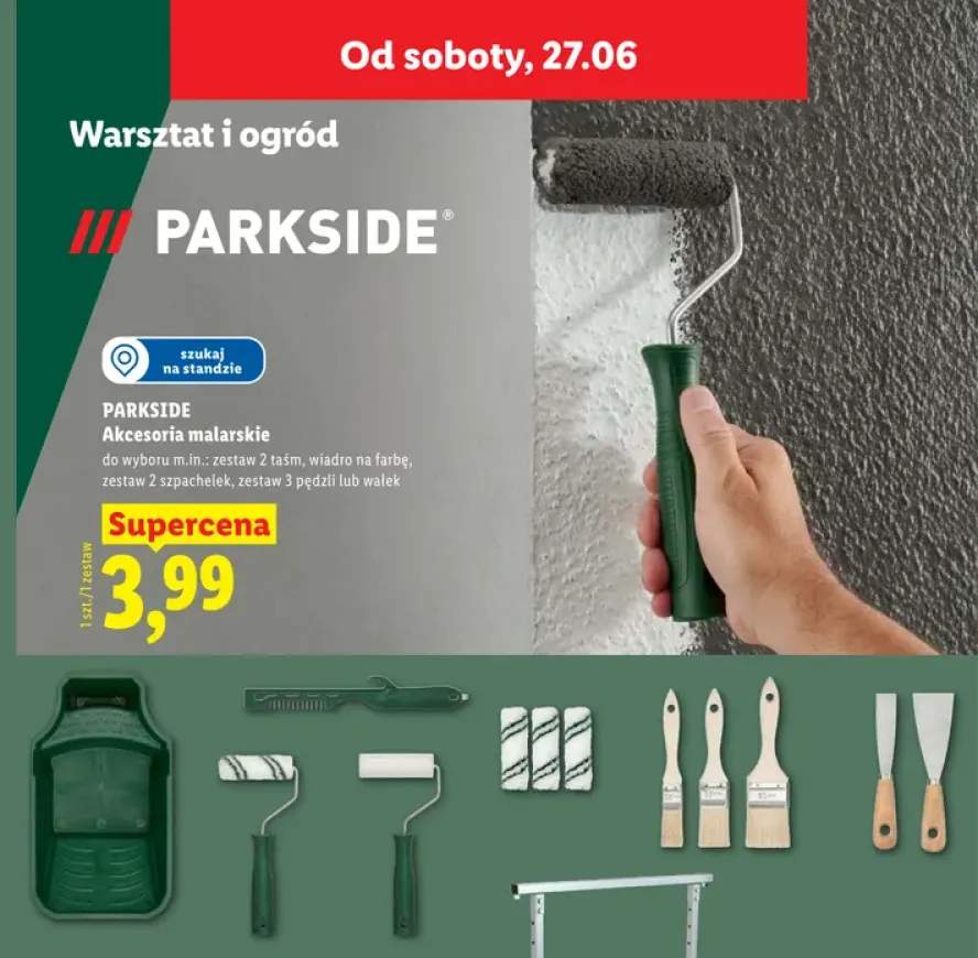 Akcesoria malarskie Parkside zestaw 2 taśm +4 warianty