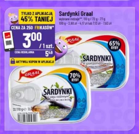 Sardynki w sosie pomidorowym Graal +1 wariant