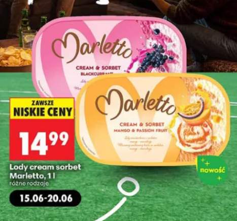 Lody cream sorbet Marletto Blackcurrant +1 wariant