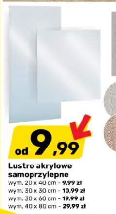 Lustro akrylowe samoprzylepne 40x80 cm +3 warianty