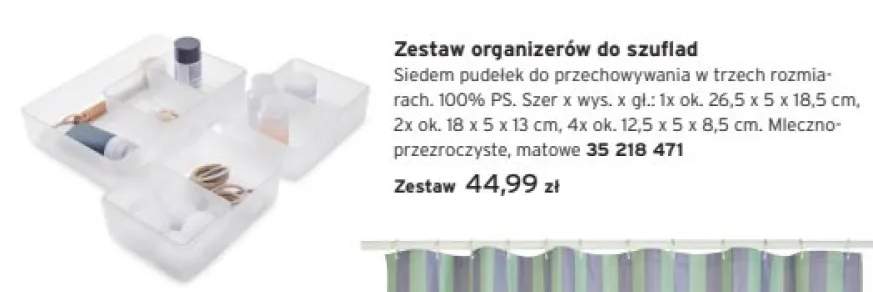 Zestaw organizerów do szuflad