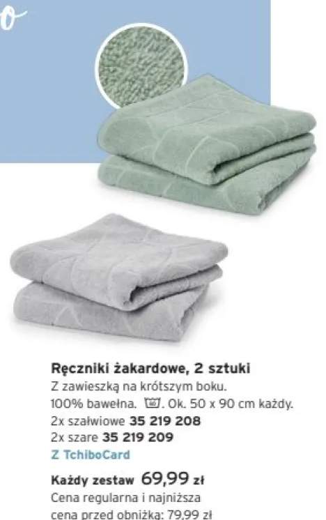 Ręczniki żakardowe szałwiowe Tchibo +1 wariant