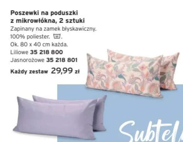 Poszewki na poduszki z mikrowłókna jasnoróżowe 2-pak +1 wariant