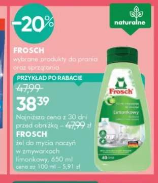 Żel do mycia naczyń w zmywarkach Frosch Limonkowy