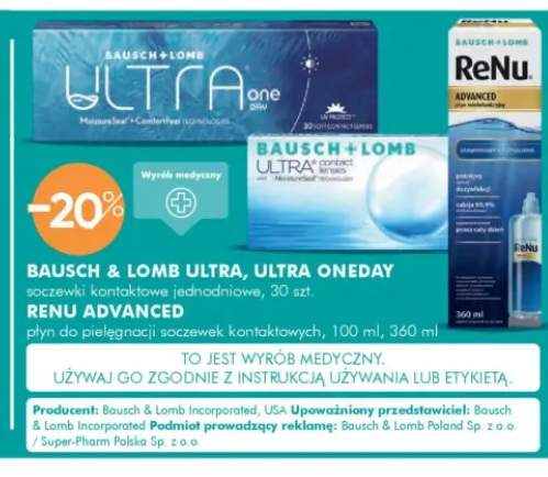 Soczewki kontaktowe jednodniowe Bausch & Lomb Ultra +1 wariant