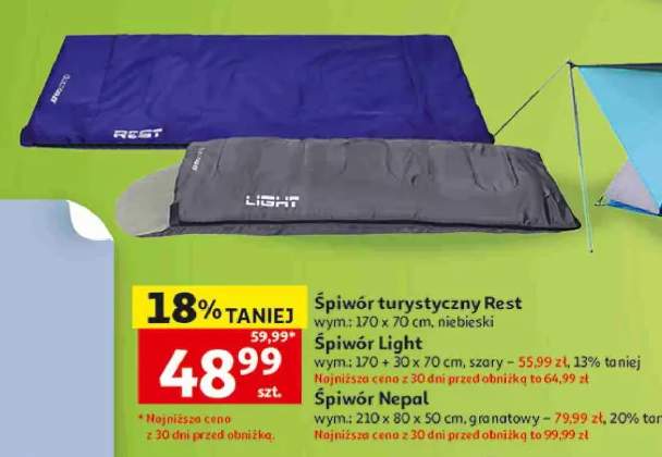 Śpiwór turystyczny Rest +2 warianty