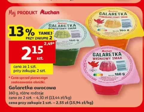 Galaretka owocowa Auchan o smaku agrestowym +2 warianty