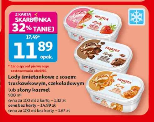 Lody śmietankowe z sosem truskawkowym Hortex +2 warianty