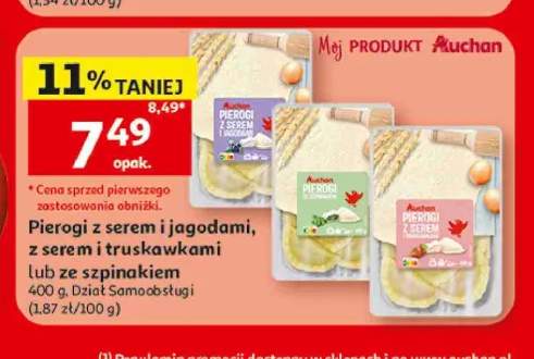 Pierogi z serem i jagodami Auchan +2 warianty
