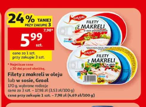 Filety z makreli w oleju Graal +1 wariant
