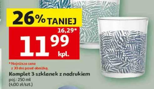 Komplet 3 szklanek z nadrukiem Actuel