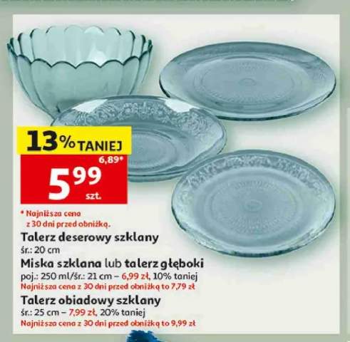 Talerz deserowy szklany Actuel +3 warianty