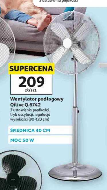 Wentylator podłogowy metalowy Qilive