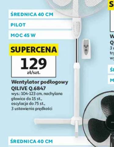 Wentylator podłogowy z pilotem Qilive