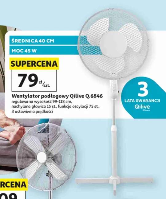 Wentylator podłogowy Qilive biały