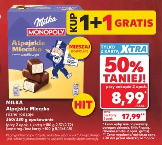 Alpejskie Mleczko Milka