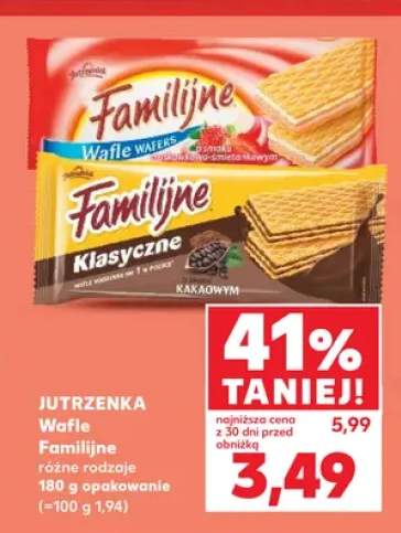 Wafle Familijne o smaku truskawkowo-śmietankowym Jutrzenka +1 wariant