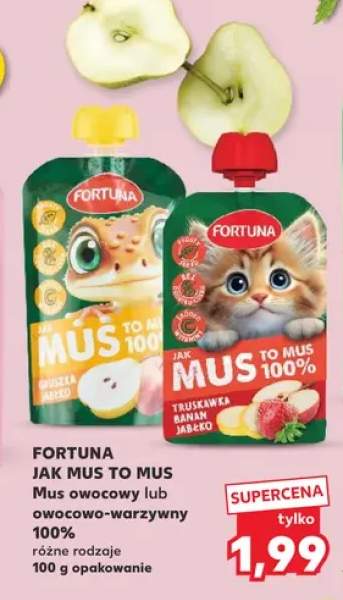 Mus owocowy Fortuna Jak Mus to Mus Gruszka Jabłko +1 wariant